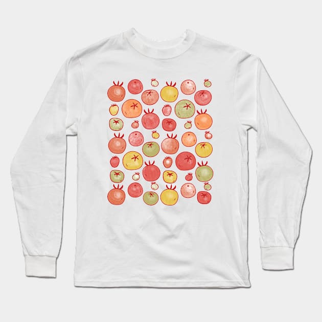 Tomatoes Illustration Art Long Sleeve T-Shirt by NicSquirrell